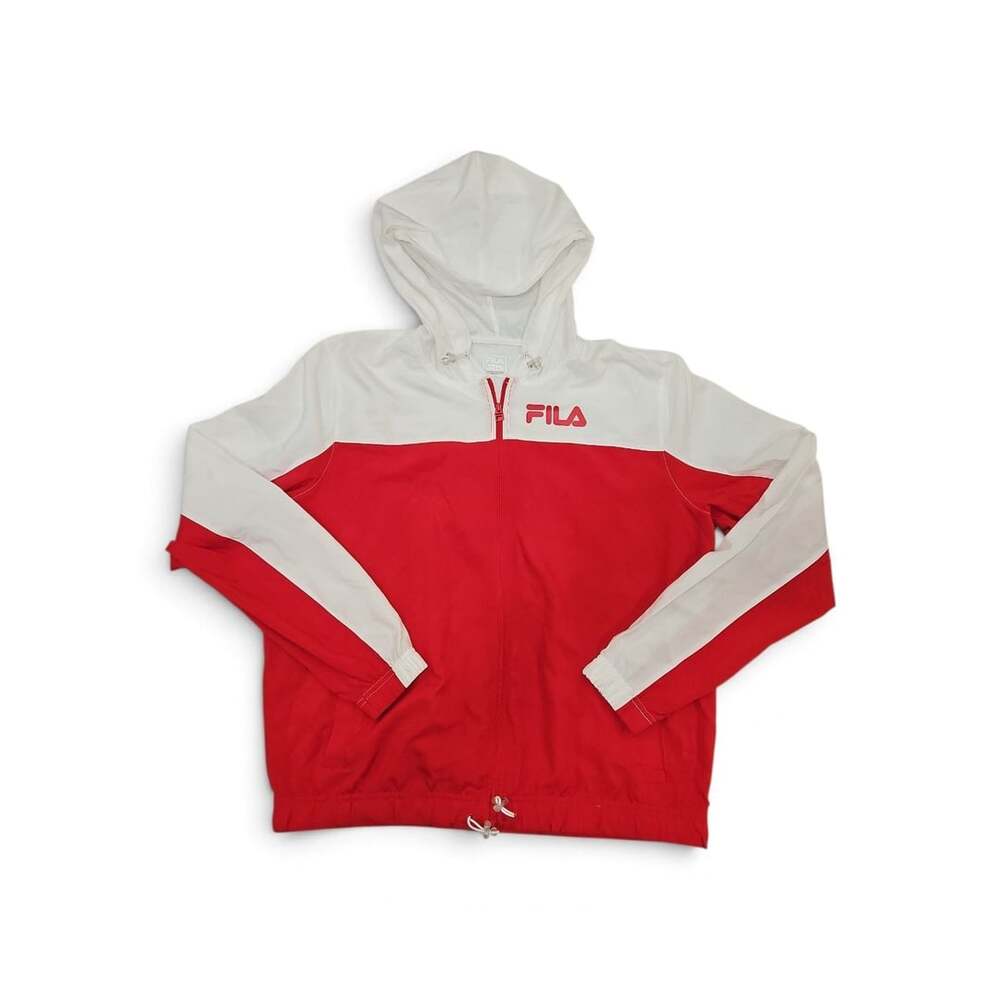 Fila Sally Sail Windbreaker Jacket Red White Women's Size L